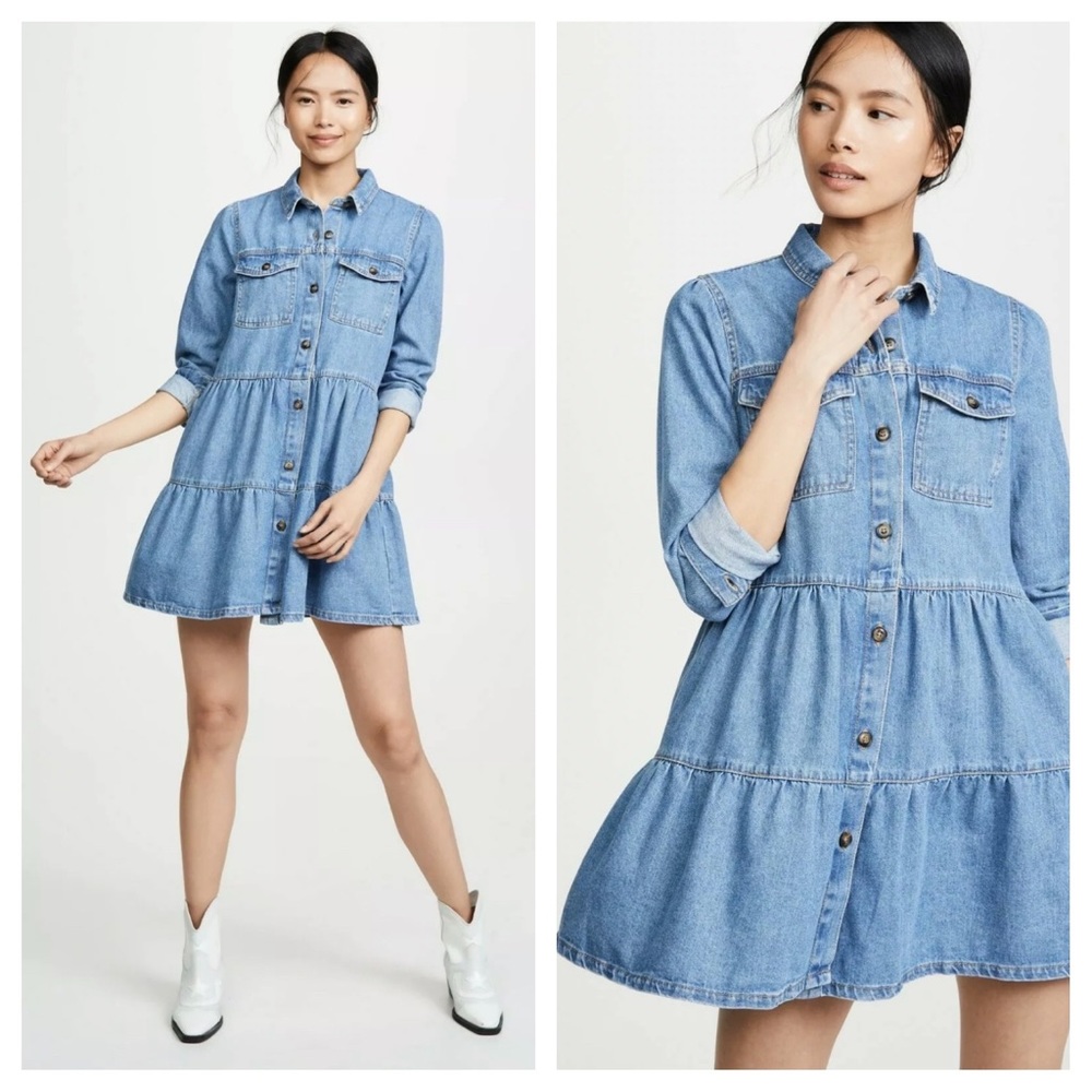 Free People Nicole Denim Shirtdress
